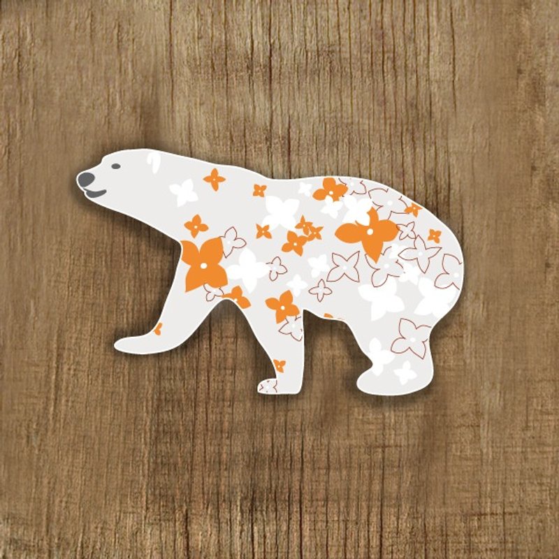 上杉采花 贴纸 北极熊 旅行 插画 熊 文创 设计 - 贴纸 - 纸 咖啡色