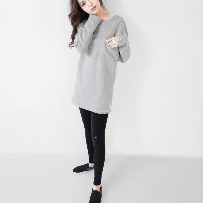 SUMI●大绒刷毛不收边大口袋上衣●3AF030_灰 - 女装针织衫/毛衣 - 其他材质 灰色