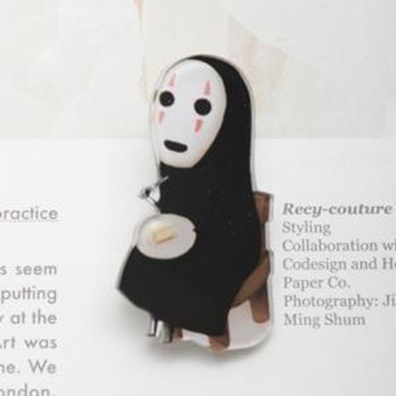 ＊pinpin＊宫崎骏无脸男压克力徽章 - 徽章/别针 - 塑料 黑色