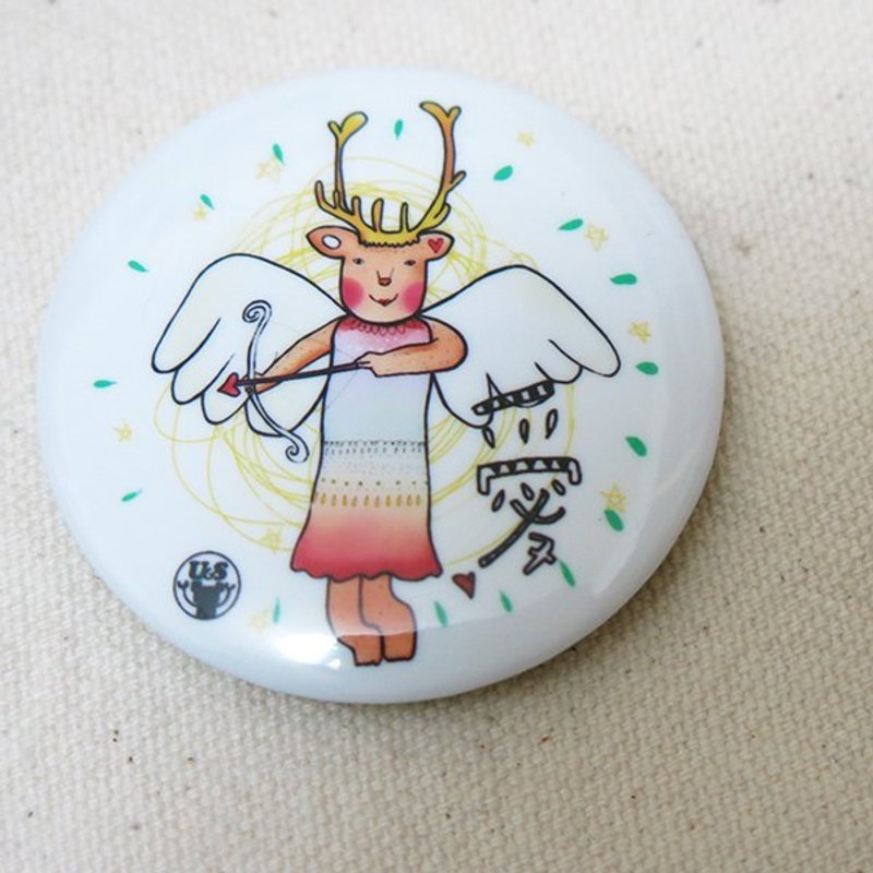 胸章·小海 【爱】 徽章 - 徽章/别针 - 其他金属 白色