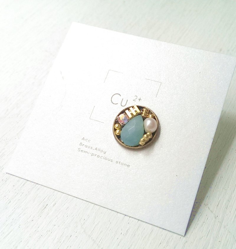 手工珠宝盒大耳环 /  河水女神  忒堤斯  #10 - 耳环/耳夹 - 其他金属 绿色