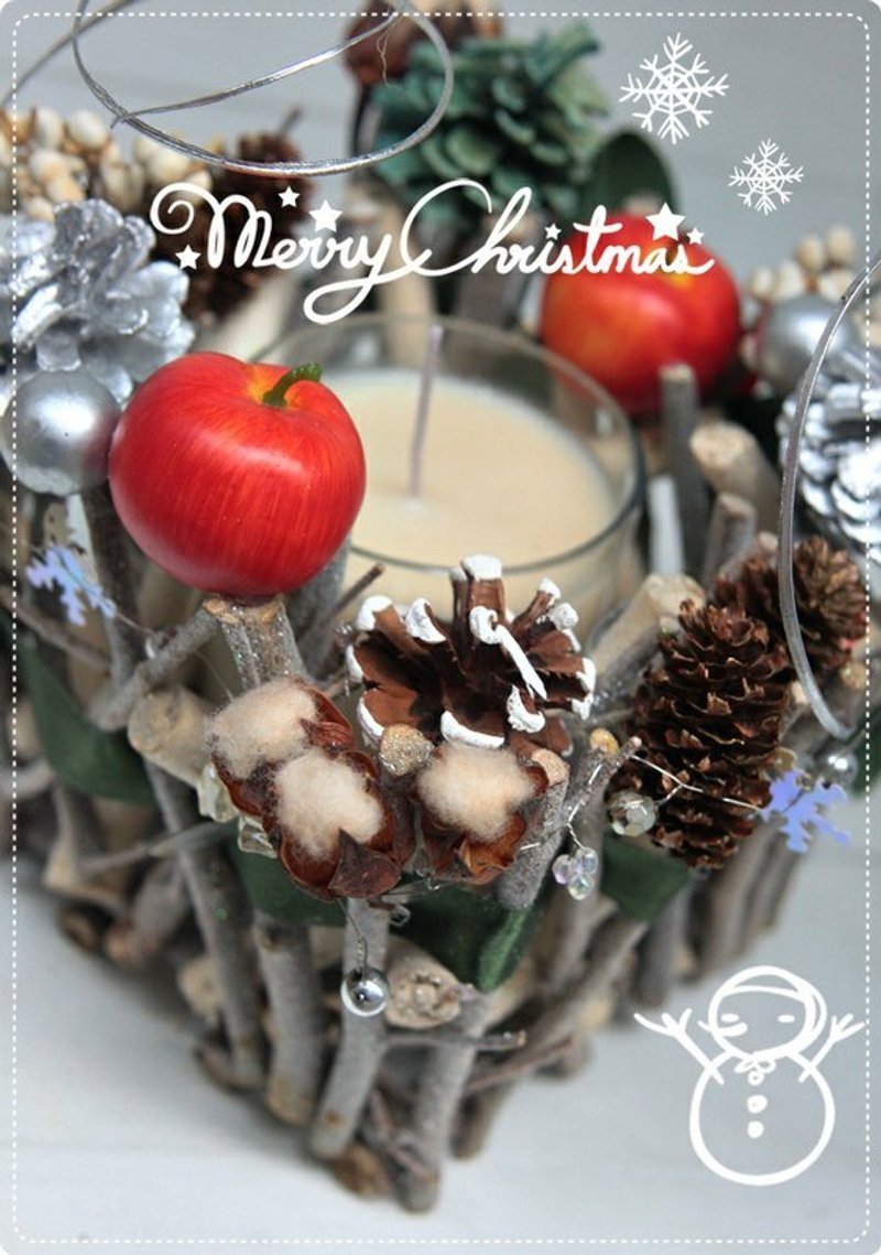 圣诞香芬环保大豆蜡果实烛台 - 木工/竹艺/纸艺 - 木头 灰色