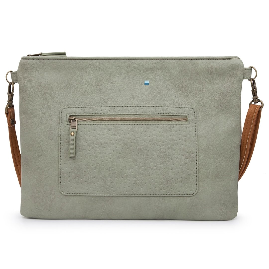 GOLLA 北欧芬兰时尚都会斜肩包 Air tablet sleeve G1644 湖水绿色 - 手拿包 - 真皮 绿色