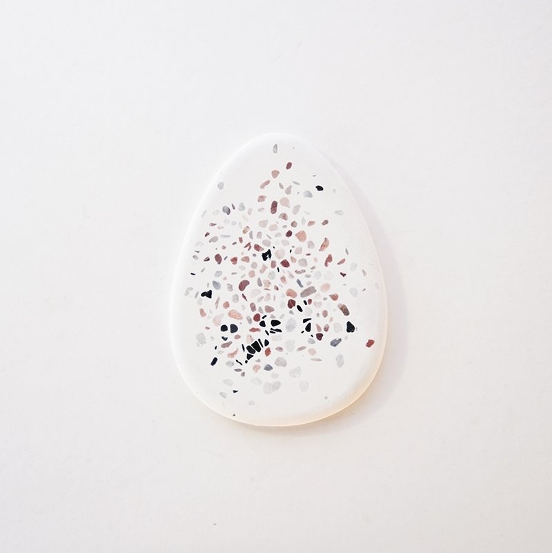 会呼吸的手工磨石子杯垫 蛋no.04 - 杯垫 - 水泥 白色