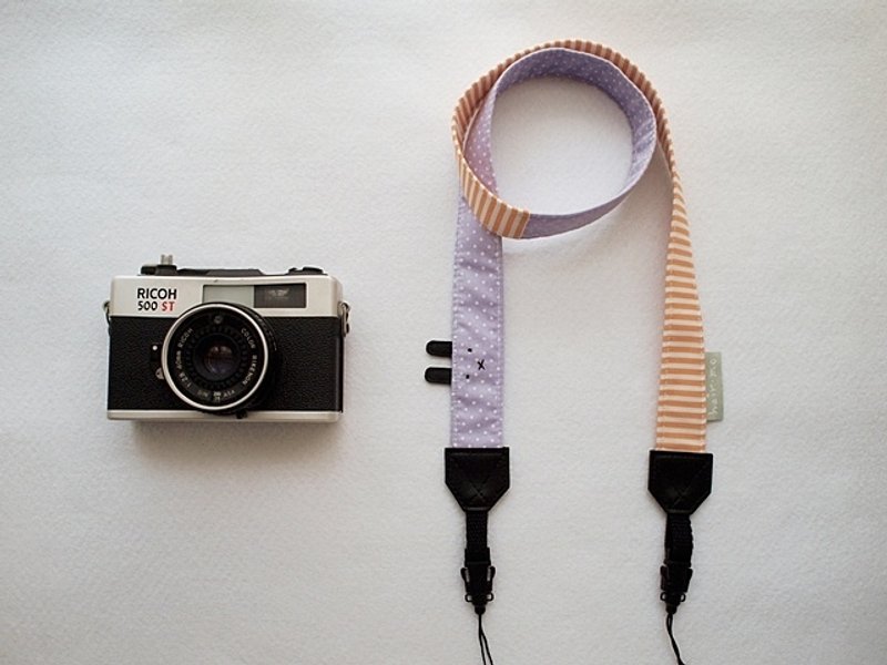 hairmo。X嘴兔拼接双背相机带皮片快拆组-橘紫(小孔) - 证件套/卡套 - 其他材质 紫色