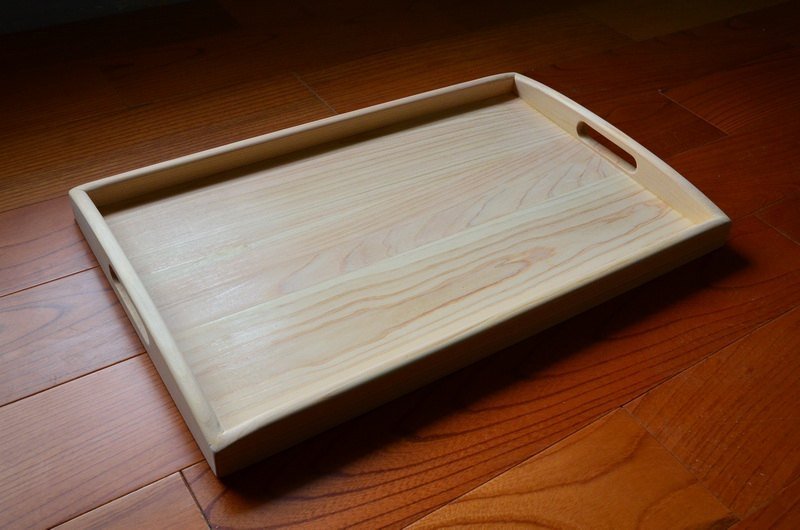 【一郎木创馆-家品】日本桧木手工托盘 - 茶具/茶杯 - 木头 卡其色