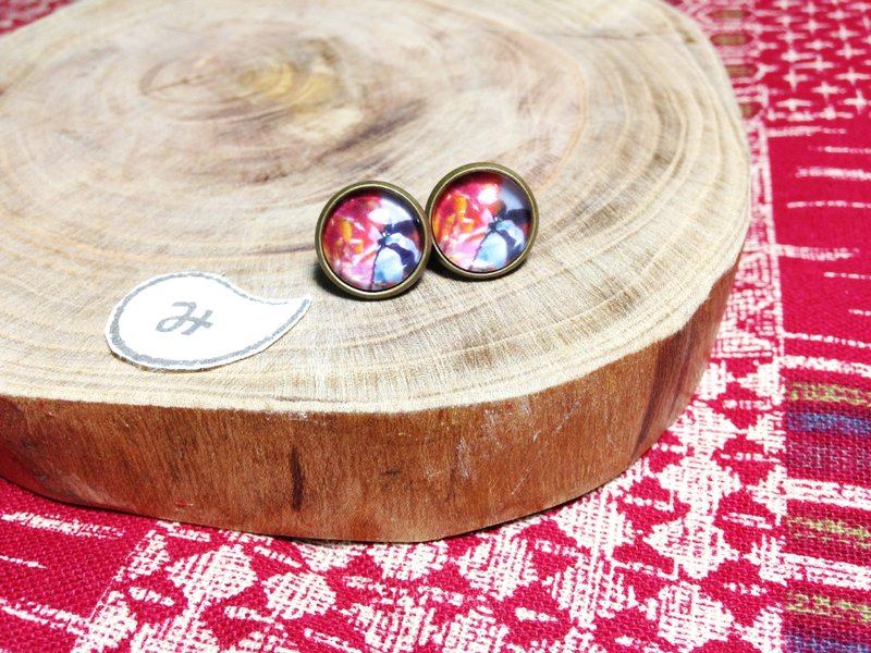 【 耳环 】露西的秘密*可改夹式 - 耳环/耳夹 - 其他金属 红色