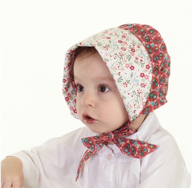 hajour两用遮阳帽(珊瑚红) - 围嘴/口水巾 - 棉．麻 红色