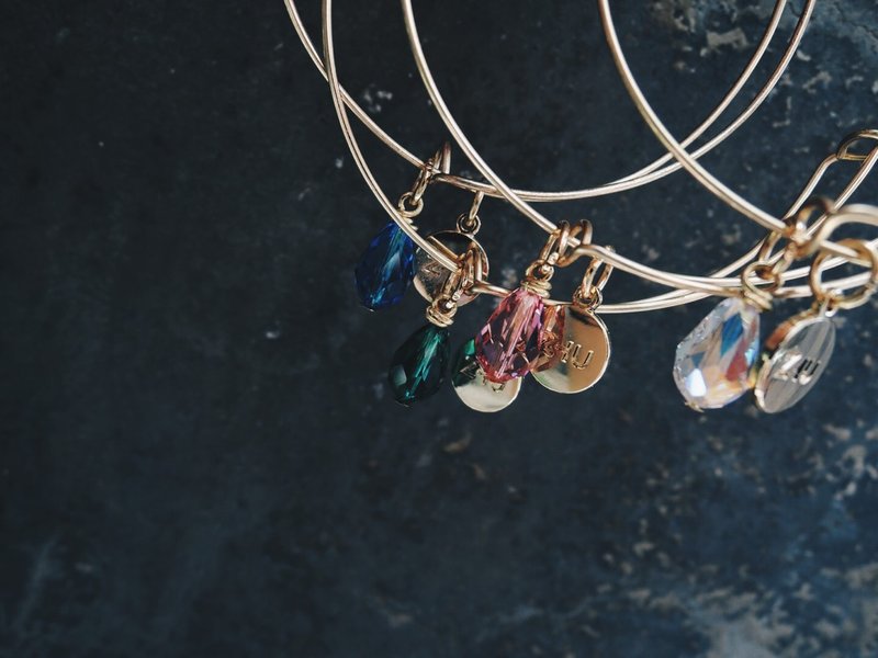 Zhu.可调节手镯-Water Drop - 手链/手环 - 宝石 