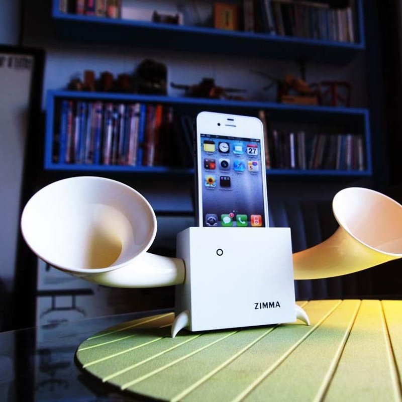 全球限量版200台 !!只剩1台!!专属 iPhone SE / 5s / 5 / 5c / 4s / 4 / iPod Touch 5 等七机种使用 ZIMMA-立体双声道 免提器 南洋贝壳杉(雪白限量版)+珍珠白 - 手机壳/手机套 - 木头 卡其色