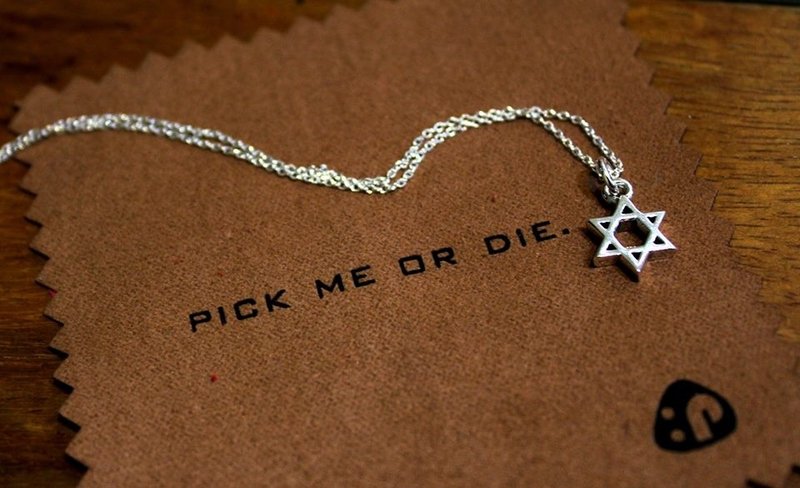 摇滚猫*六芒星三角几何锁骨练限量独家设计实搭中性款许愿星命运之星定制化自创品牌925纯银手工上窄下宽手工细修极致完美 - 项链 - 其他金属 灰色