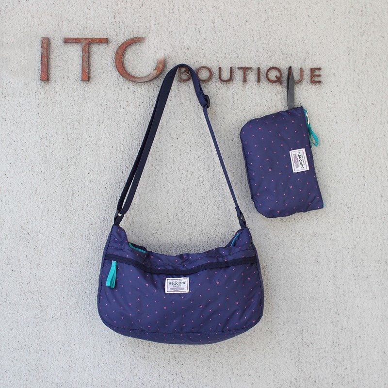 柔星收纳肩背包-深蓝_100418 - 侧背包/斜挎包 - 聚酯纤维 蓝色