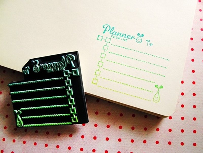 Apu手工章 实用小绿芽TO DO LIST 待办事项手帐印章 - 印章/印台 - 橡胶 