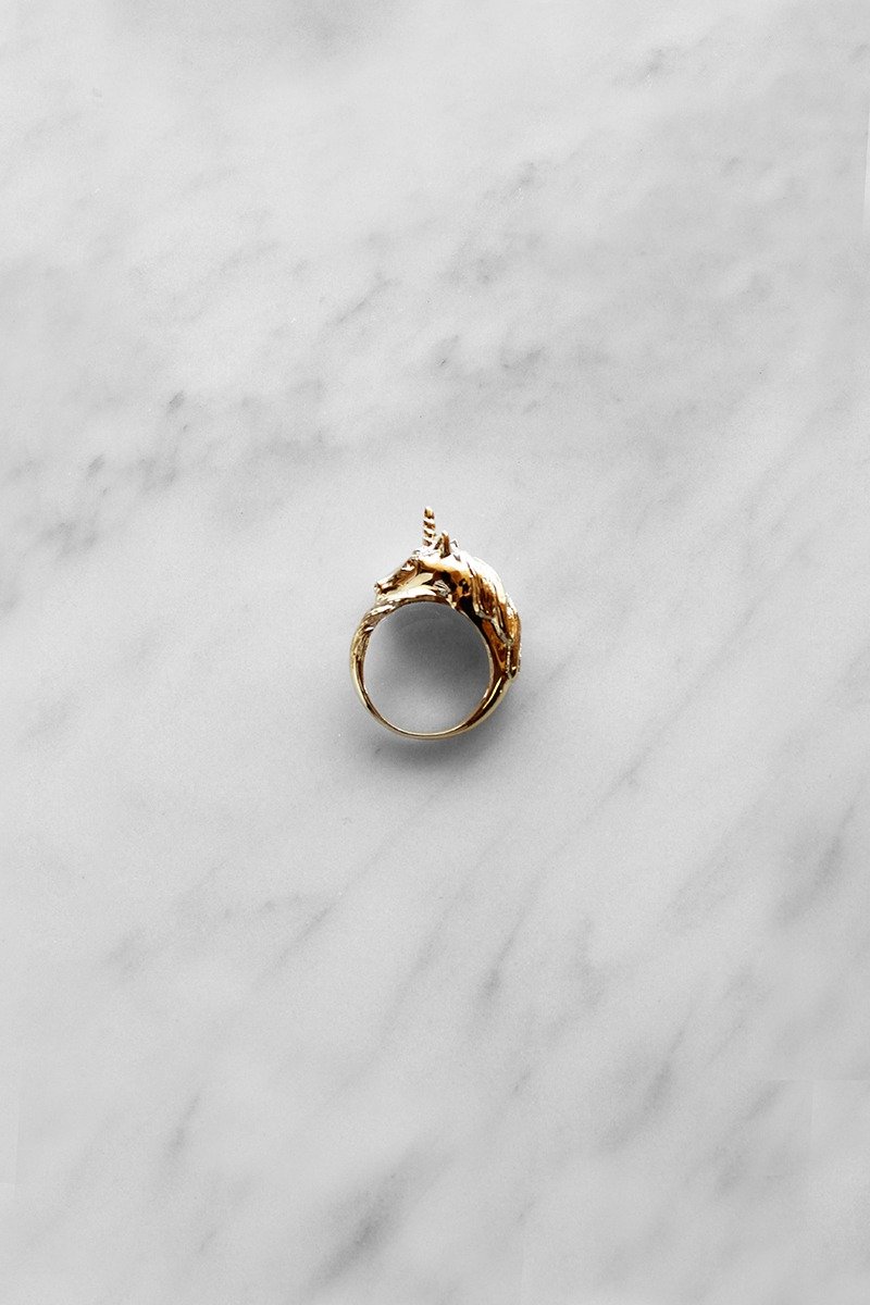 金色独角兽戒指 - 戒指 - 铜/黄铜 金色