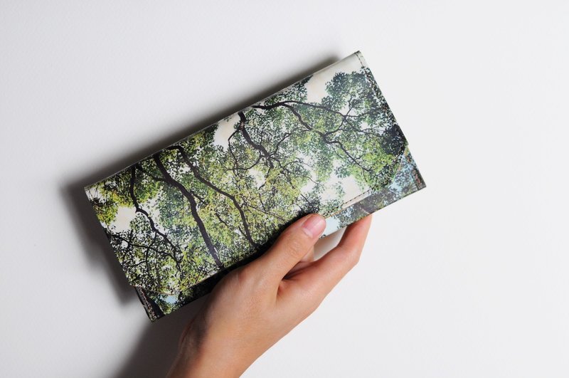 1983ER手工纸制防泼水薄款长夹-树 - 皮夹/钱包 - 纸 绿色