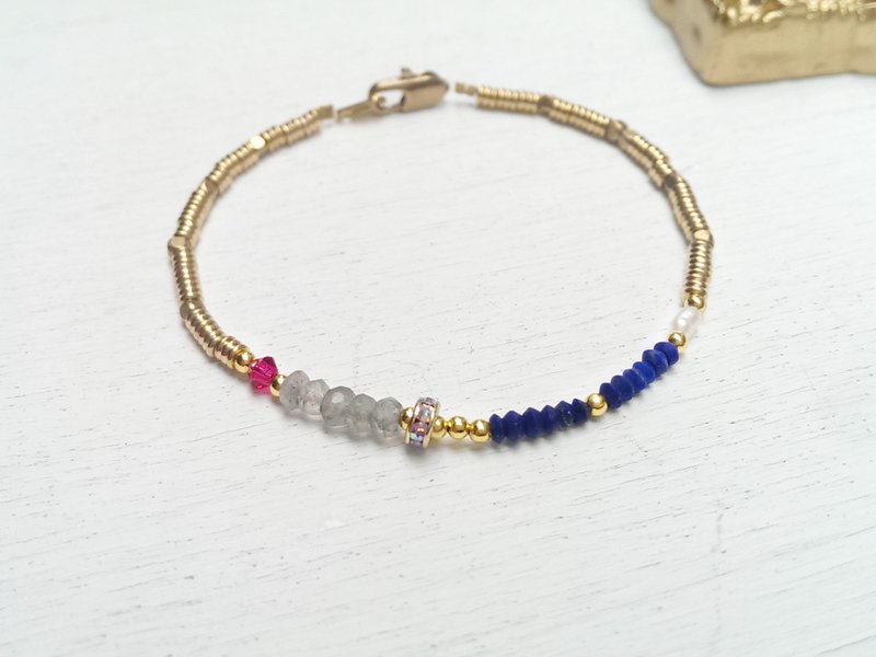 〈 下午茶 〉 黄铜 细致链  ✄ 限量三件 - 手链/手环 - 其他金属 蓝色