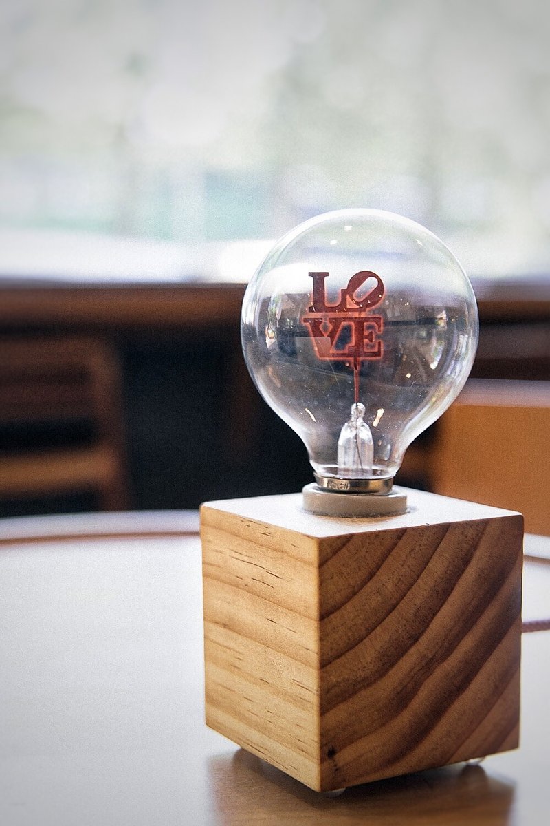 －劲空间设计－正方南桧原木灯组-圆球灯泡系列/圣诞节交换礼物 - 灯具/灯饰 - 木头 咖啡色