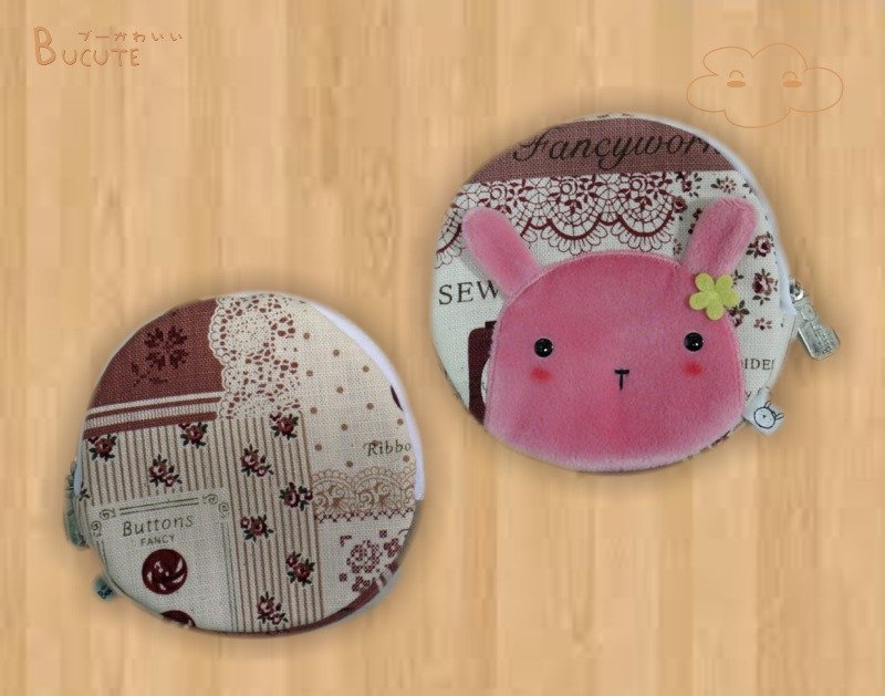 Bucute旅行的小帮手圆元钱包┃爱旅行的粉兔┃限量┃订制款 - 零钱包 - 其他材质 粉红色