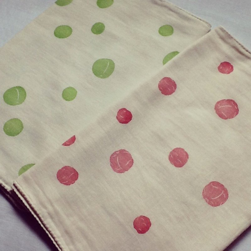 Double gauze plum towel (eraser stamp) - 印章/印台 - 棉．麻 卡其色