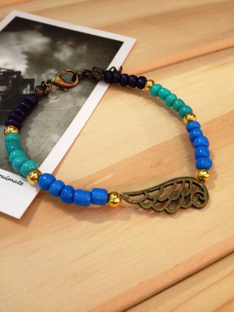 展翅 。陶瓷珠。青古色手做手环 - 手链/手环 - 其他金属 