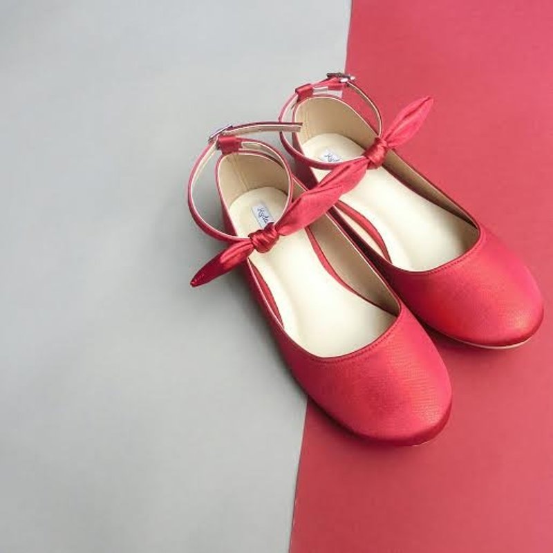 My Ballet Shoes in Red Wine - 女款休闲鞋 - 其他材质 