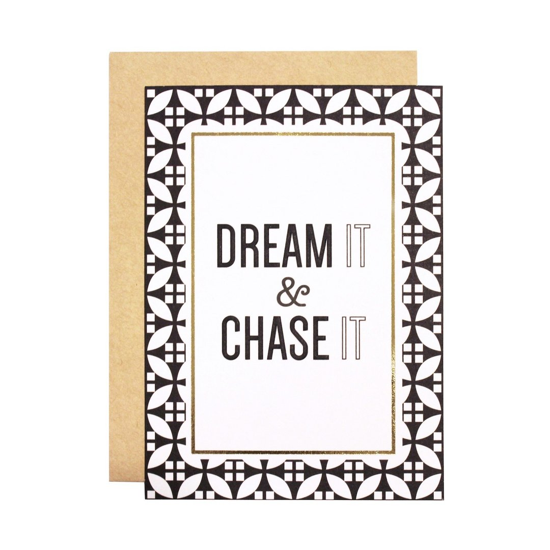 PASSHION系列 幸福小卡 - Dream it & Chase it - 卡片/明信片 - 纸 黑色