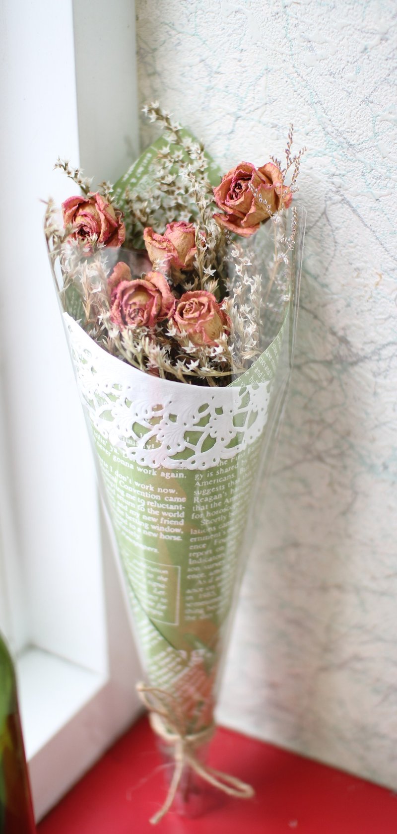 【干燥粉玫瑰花束】-永生花/干燥花/珠宝捧花/婚礼捧花花束/花礼 - 植栽 - 植物．花 