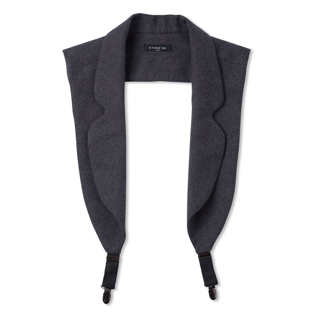 Stone'As Suit collar harness / 西装领 吊带 背心 灰 - 其他 - 棉 灰色
