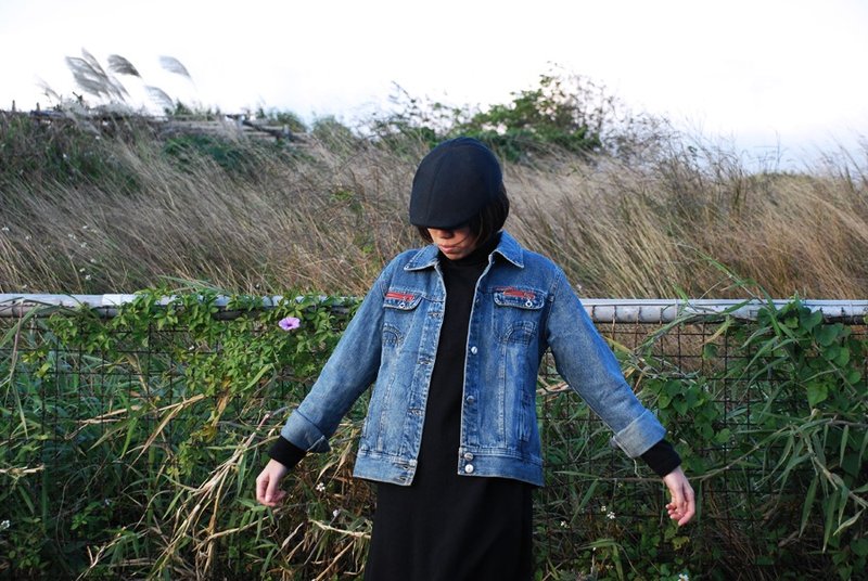 {:::Giraffe 长颈鹿人:::}_古着多层板型胸口红拉链口袋牛仔外套 - 女装休闲/机能外套 - 其他材质 蓝色