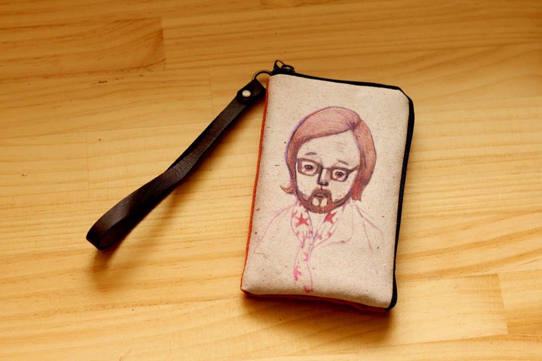英国大叔British Man 插画手机袋iphone mini/钱包/证件袋/卡夹 - 手机壳/手机套 - 其他材质 咖啡色