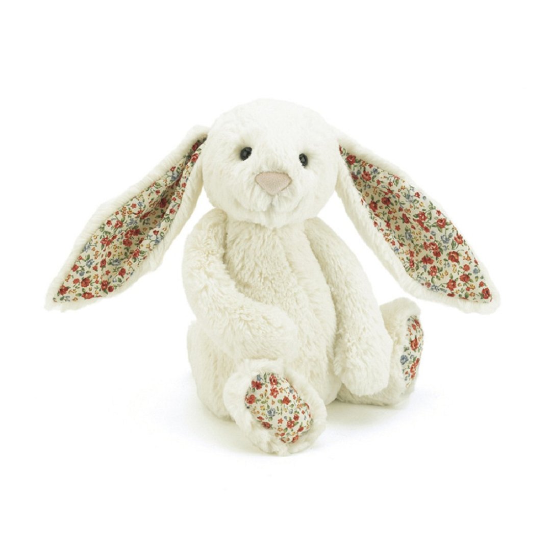 Blossom Cream Bunny 典雅白碎花兔 36cm - 玩偶/公仔 - 聚酯纤维 白色