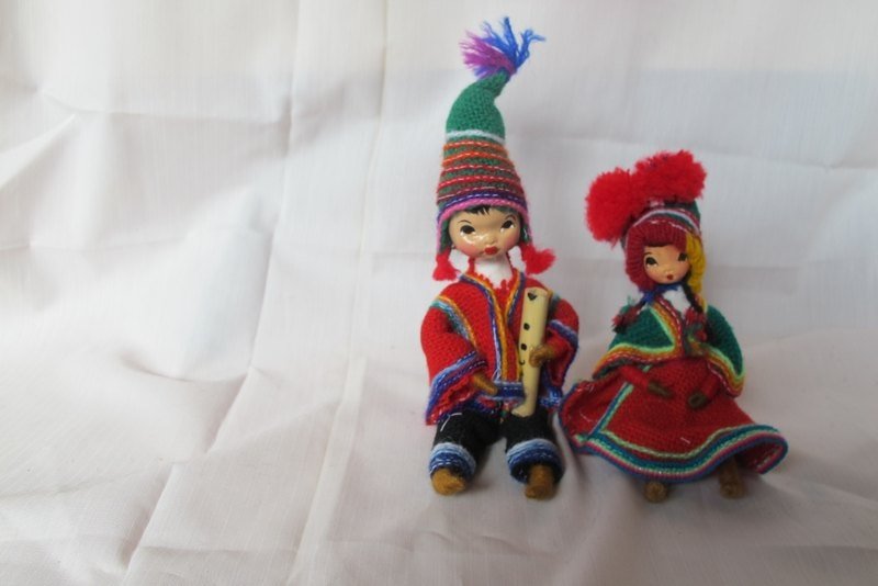 祕鲁情侣娃娃摆饰 - 玩偶/公仔 - 其他材质 红色