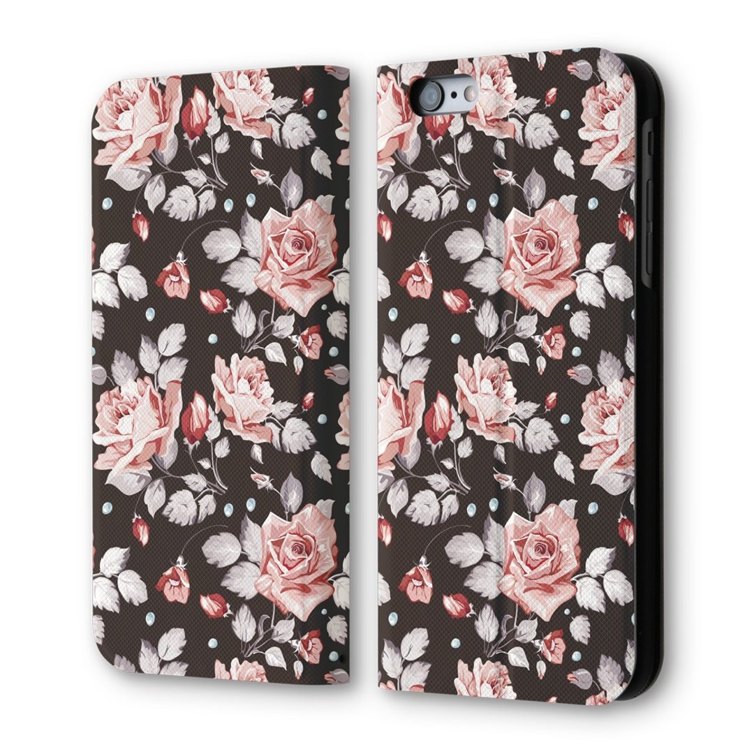 AppleWork iPhone 6/6S Plus  翻盖式皮套：缤纷花漾 PSIB6P-002S - 手机壳/手机套 - 真皮 黑色