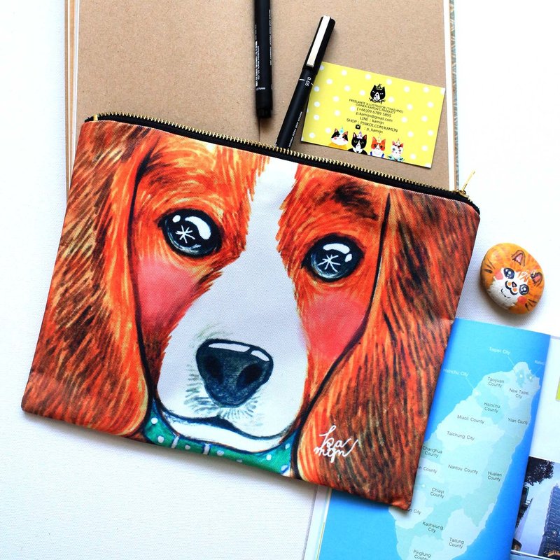 可爱的动物离合器包 - 手拿包 - 棉．麻 多色