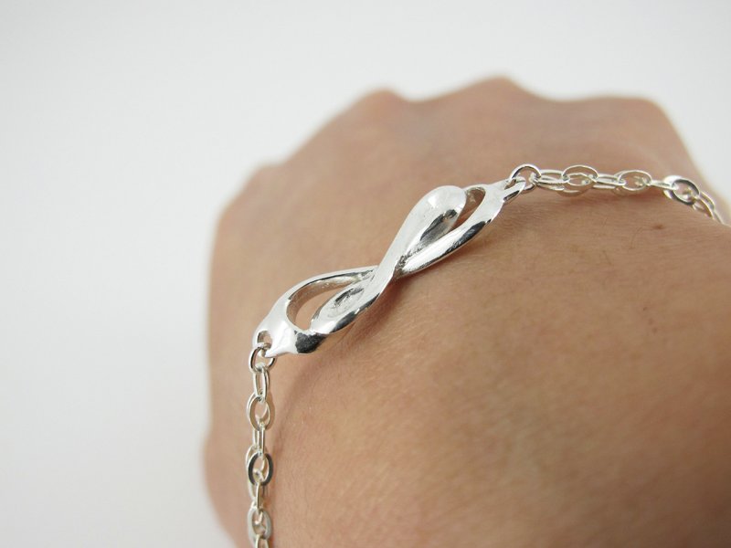 s925纯银手链-双无限 Dual Infinity - 手链/手环 - 纯银 银色