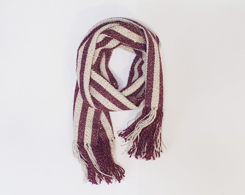 //Galaxy-Red//手织手感围巾 限量一条 - 丝巾 - 羊毛 红色