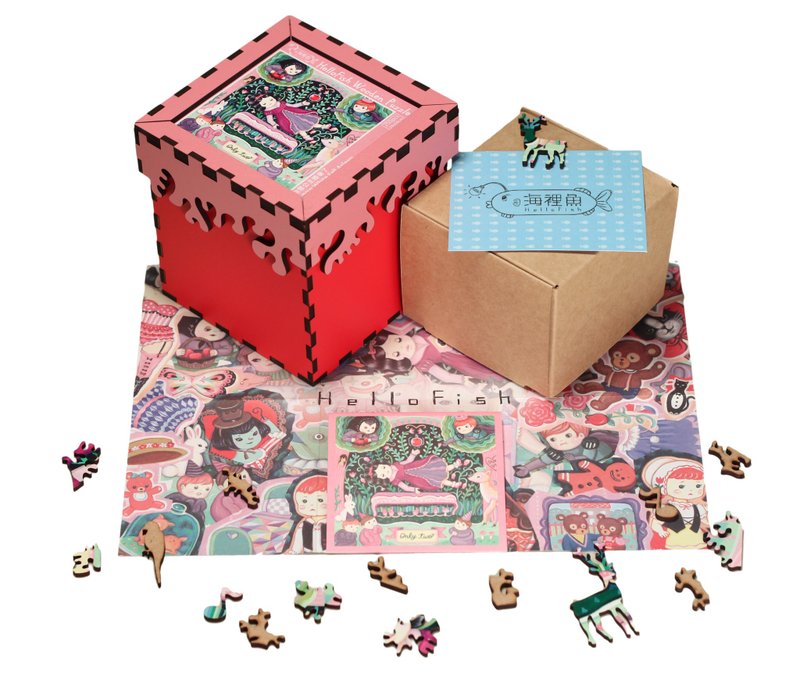 250P木质拼图_白雪公主睡着了 - 木工/竹艺/纸艺 - 木头 粉红色