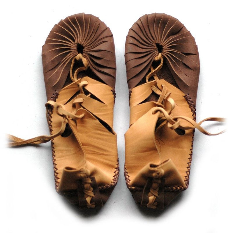 手工真皮平底鞋 {23-24cm双色} - 女款休闲鞋 - 真皮 金色