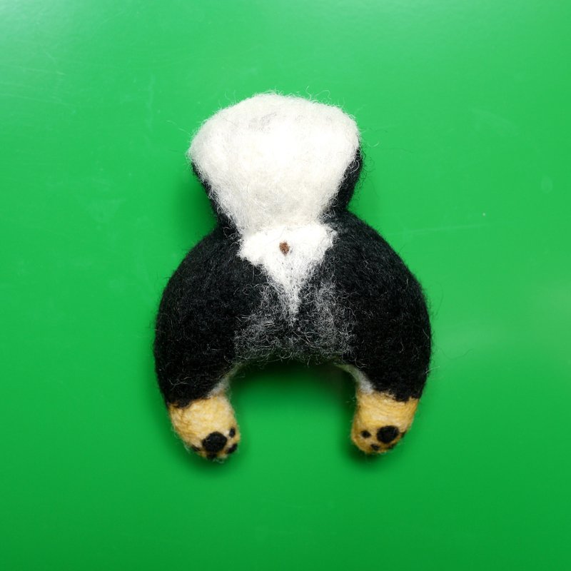 羊毛毡黑柴犬屁屁－大款 - 冰箱贴/磁贴 - 羊毛 