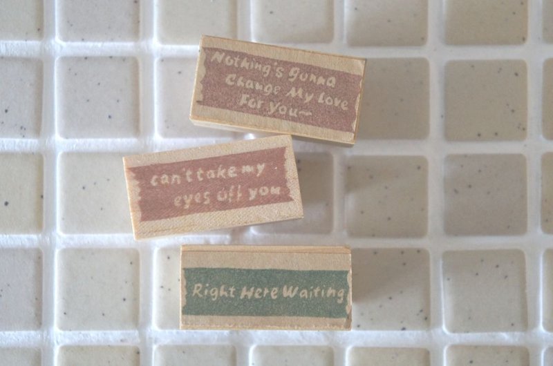 苹果丹丹 My Apple Dan 英文情歌系列纸胶带 手刻章 - 印章/印台 - 橡胶 绿色