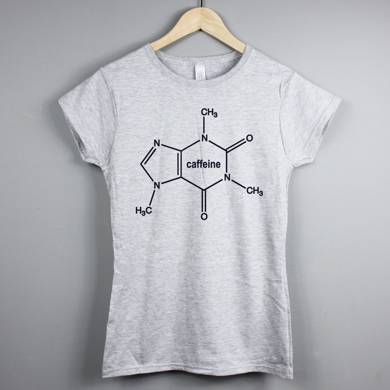 Caffeine Molecule女生短袖T恤-2色 咖啡因分子 文青 艺术 设计 时髦 文字 时尚 - 女装 T 恤 - 其他材质 多色