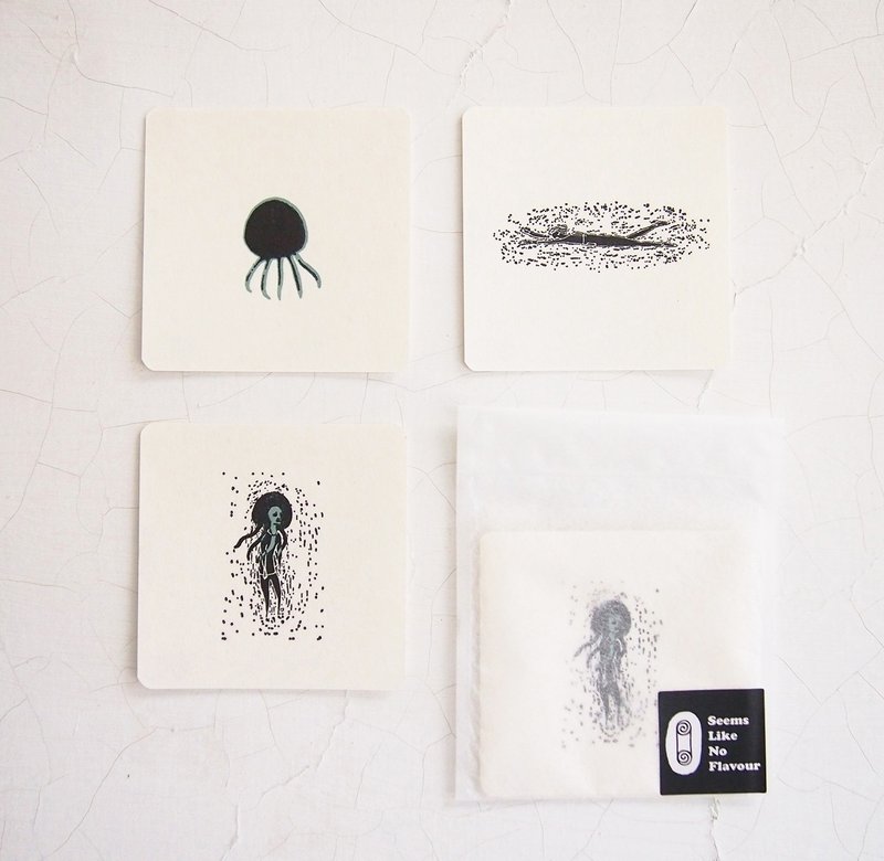 放流系列 25%羊毛 独立开版 锌刻版印明信片 3枚入套组 - 卡片/明信片 - 纸 白色