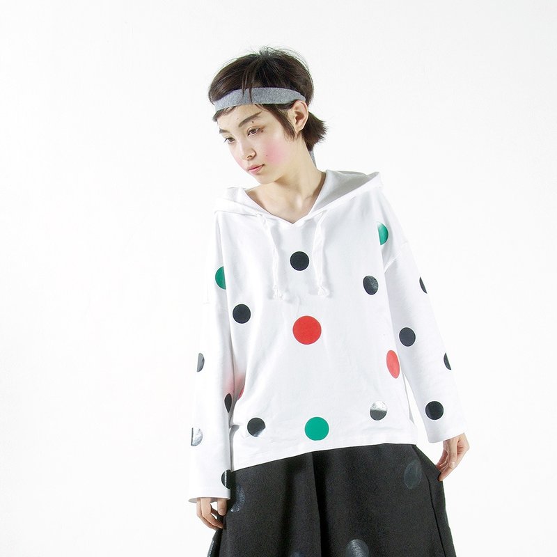 漂浮连帽T恤 - imakokoni - 女装 T 恤 - 棉．麻 白色