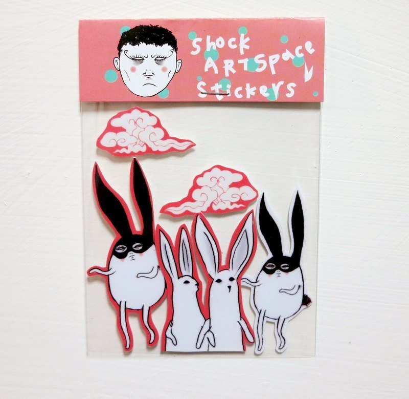 [stickes] 伪兔 防水贴纸组 - 贴纸 - 防水材质 粉红色