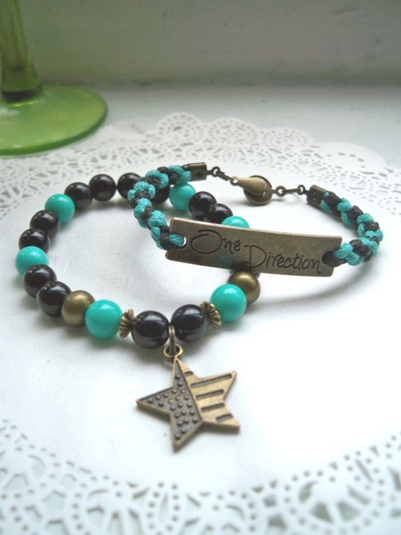 一个方向手环-土耳绿+黑-2条 - 手链/手环 - 其他材质 多色