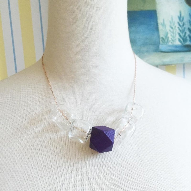 《LaPerle》玻璃之城 珠子 项链 颈链 吊坠 独家设计 16K 金镀铜 - 项链 - 其他材质 紫色