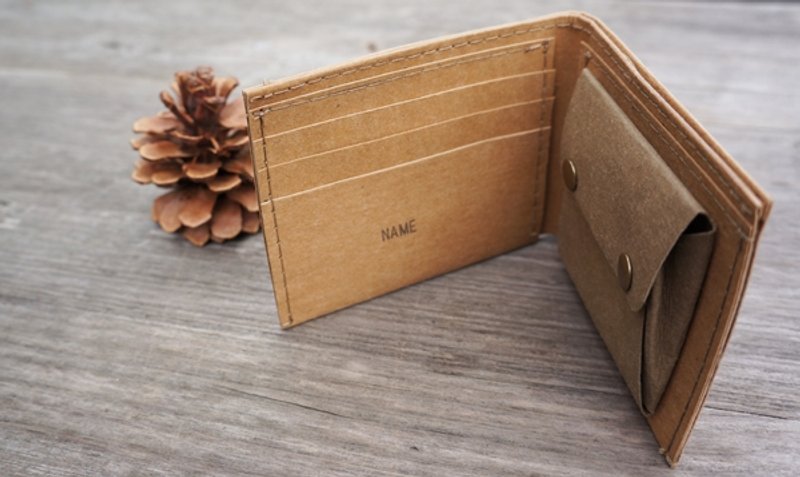 Unsimple-life 水洗牛皮纸皮夹 (免费印字、包装服务 ) - 皮夹/钱包 - 纸 