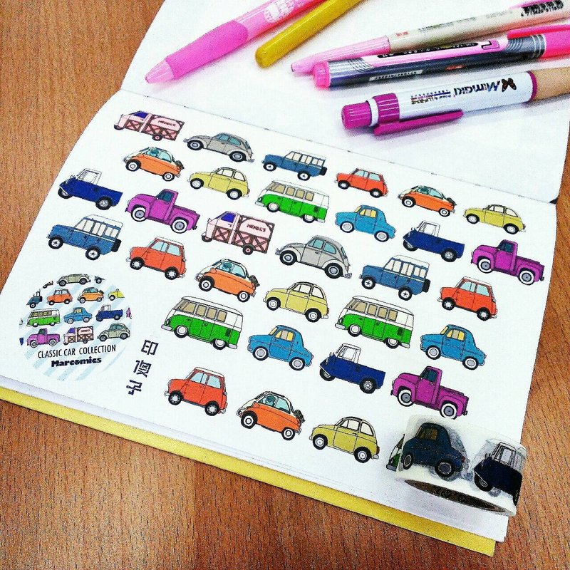 印傻子 CLASSIC CAR COLLECTION 经典车系列 纸胶带 *702快闪款* - 纸胶带 - 纸 