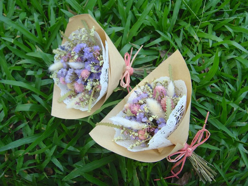 ✿Masako✿  约会小花礼  生日礼物 婚礼小物  道具 粉紫糖果小花束 (12/19~寄出) - 植栽/盆栽 - 植物．花 紫色