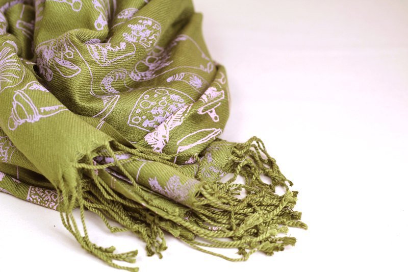 苔绿瓶中精灵围巾 - 丝巾 - 其他材质 绿色